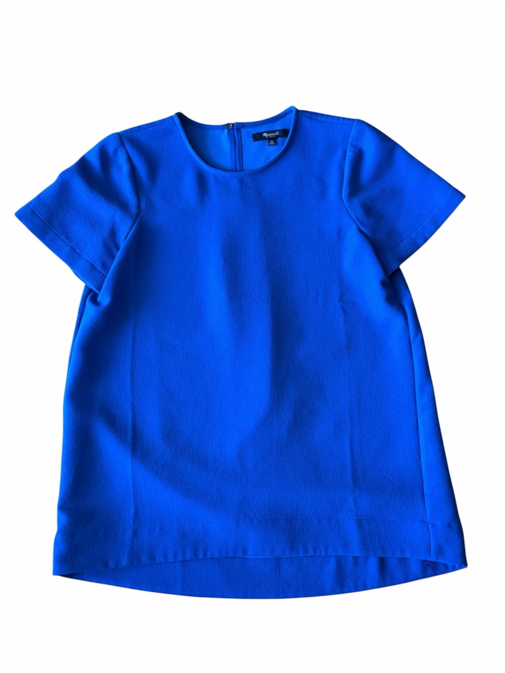 Madewell Royal Blue Crepe Short Sleeve Top Blouse Size XS Casual Workwear